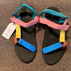 Time and Tru Multi Color Sandals Teva Knock Off
